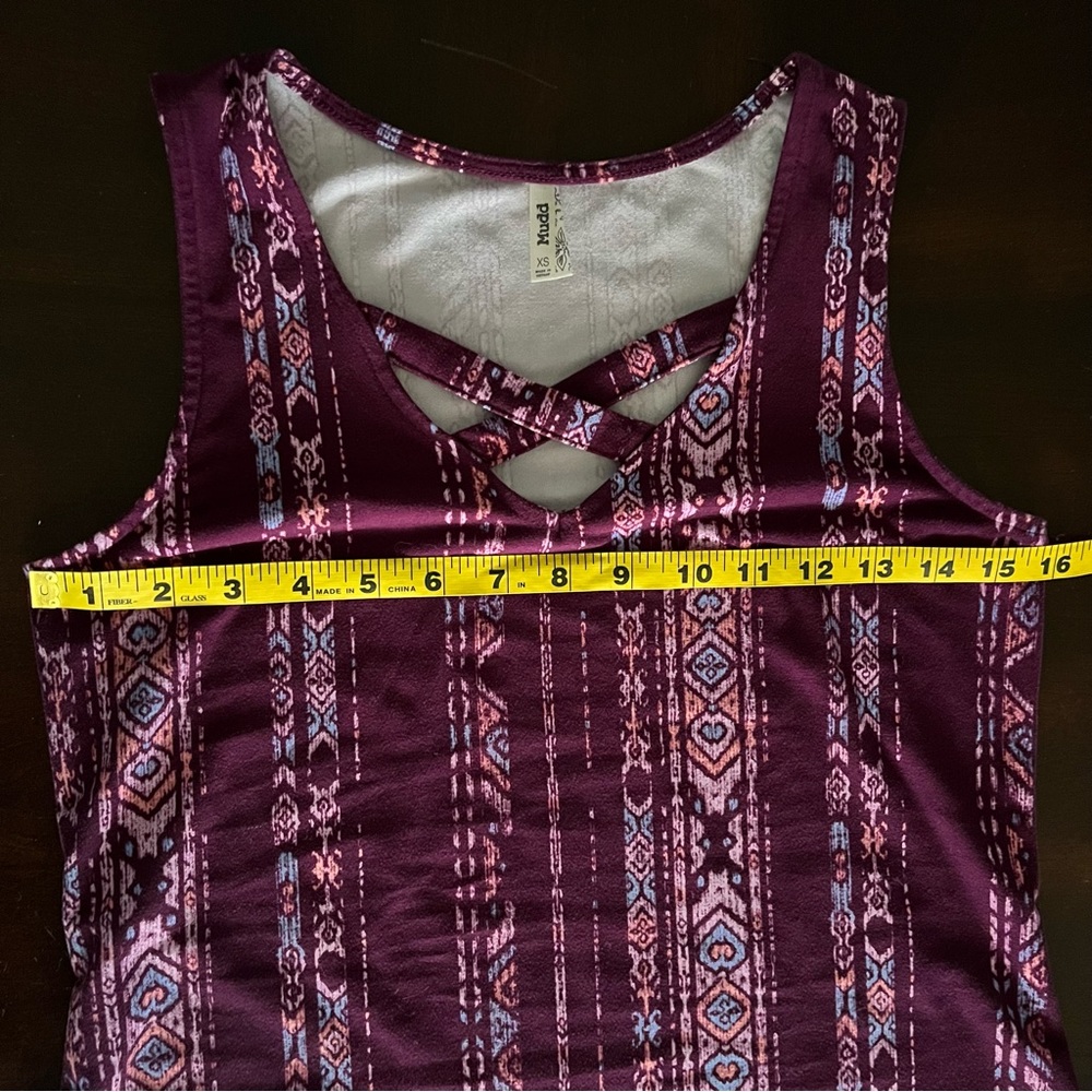 Mudd Women's Purple Pink boho Aztec Sleeveless Dress, Size XS - Picture 7 of 10